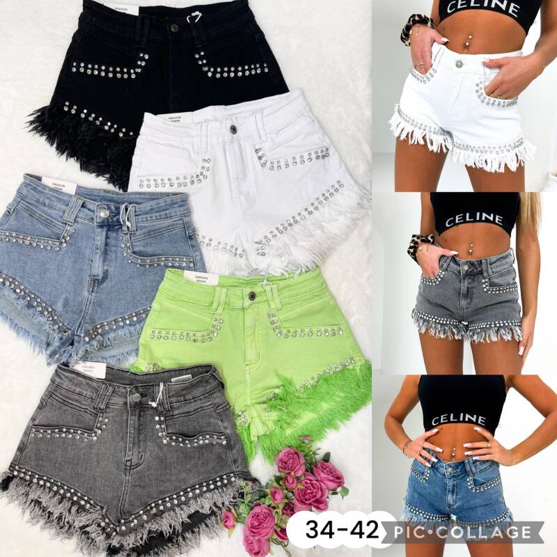 Szorty damskie jeansy Roz 34-42, 1 Kolor Paczka 10 szt 1